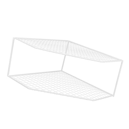 HAMPPLIES Organizador de Ollas y Sartenes Resistente para Cocina Estante de Esquina Doble Capa Blanco Soporte Portátil y Práctico para Utensilios Diseño Redondeado sin Arañazos para Hogar y