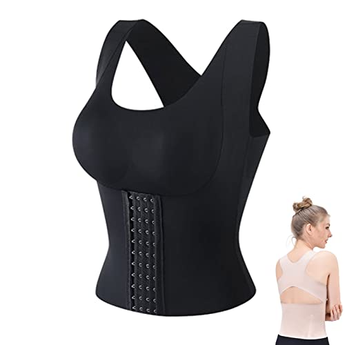 GOUDAN 3 in 1 Posture Corrector Bra, Waist Buttoned Bra Shapewear, Women's Shapewear Sports Yoga Underwear (Black,XL) Cover