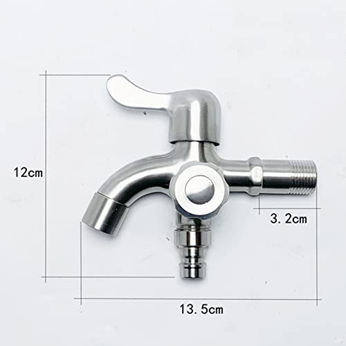 Double robinet de machine à laver extérieur en acier inoxydable pour évier - 4