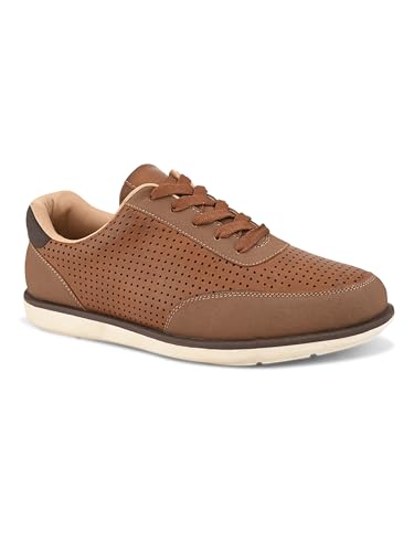 Image of San Frissco Men's Perforated Sneaker Casual Lace-Up Shoes | Soft Cushioned Footbed with TPR Sole | Comfortable and Trendy Casual Shoes for Office and College