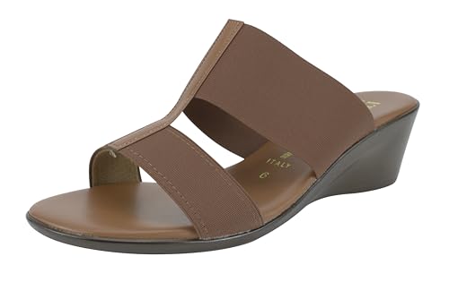 Image of ITALIAN Shoemakers Women's Sadey Stretch Fabric Elastic H Strap Dress Comfort Wedge Sandals