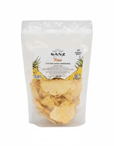 SANZ GARNISH Piña Fruta Deshidratada para Cócteles | 80 Rodajas de Piña Seco | Bolsa Grande de 160 gr | Fruta 100% Natural | Sin Azúcar Añadido.
