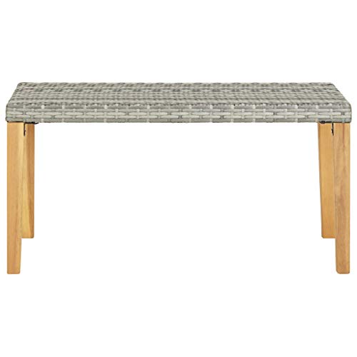 Struttura robusta e dimensioni La nostra panca da giardino misura 120 x 40 x 40 cm ed è realizzata in rattan sintetico impermeabile con gambe robuste in legno massello di acacia, che offre una seduta durevole e resistente per giardino, terrazza o balcone.