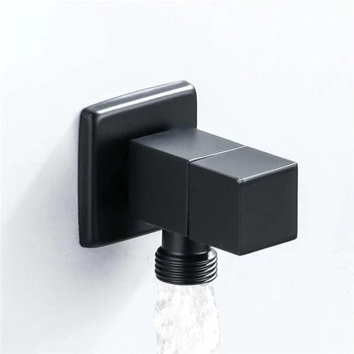 Vanne d'angle noire design en acier inoxydable pour commande d'eau lavabo