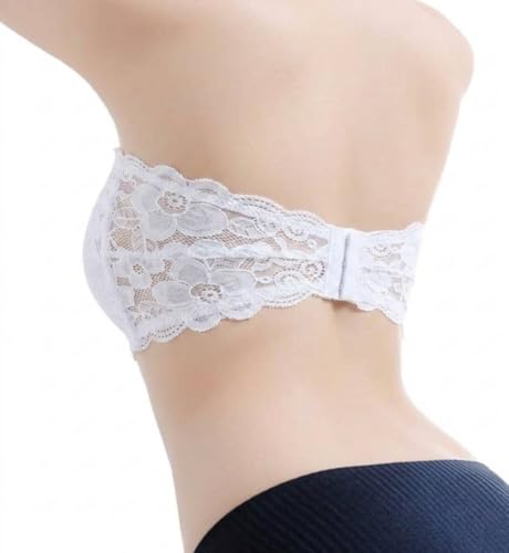 Image of Fabme Women Lace, Padded Tube Bra - Free Size - 3 Hook Back