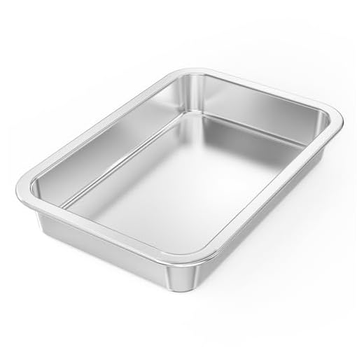 Onlyfire Braadslede, Rechthoekig Ovenschaal, Roestvrij Staal Bakplaat, Ovenvorm om te Bakken Braden Serveren, Vaatwasmachinebestendig, Braadpan voor het Bakken van Cakes Serveren, 31,5x21,5x4,8cm