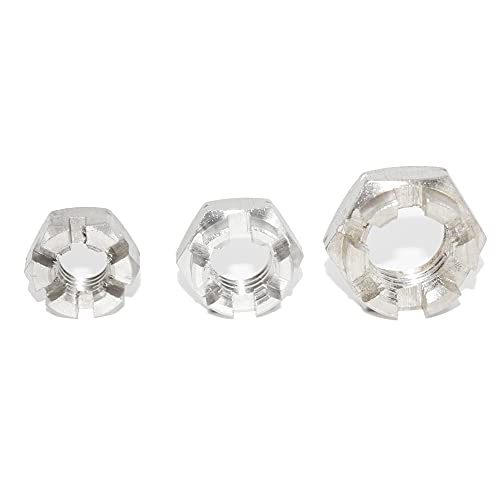 Kronenmuttern M12 20 Stück niedrige Form DIN 937 A2 Edelstahl Muttern V2A Sechskant-Mutter