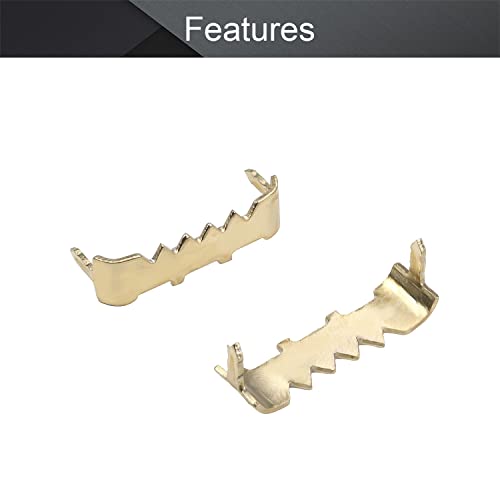 Image of MroMax 200PCS No Nail Sawtooth Picture Hangers 1.02 inch Nailess Zinc Plated for Hard and Soft Wood Frames Hanging Gold