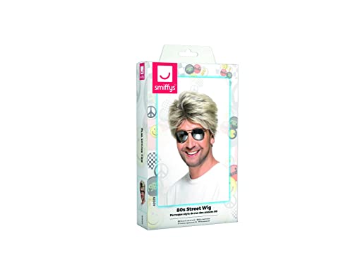 Smiffys 80s Street Wig, Blonde Short and Straight, 1980's Fancy Dress, 1980s Dress Up Wigs Halloween - Image 4