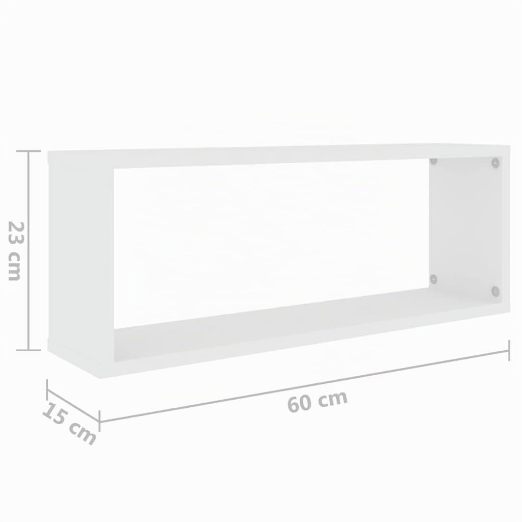 vidaXL Mensole Parete a Cubo 4 pz Bianche 60x15x23 cm in Truciolato