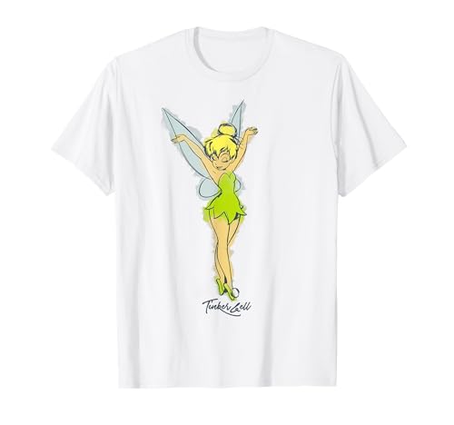 Portrait de la Fée Clochette Disney Aquarelle Peter Pan T-Shirt