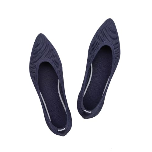 Image of Frank Mully Womens Pointed Toe Flats Knit Dress Shoes Comfort Women Shoes Softable