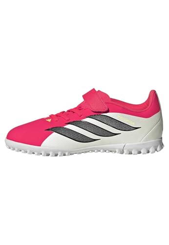adidas Unisex niños Predator Club Hook-and-Loop Turf Football Shoes Kids, Lucid Red/Core Black/FTWR White, 28 1/2 EU