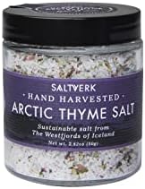 Saltverk Arctic Thyme Sea Salt, 2.82 Ounces of Handcrafted Gourmet Salt Flakes