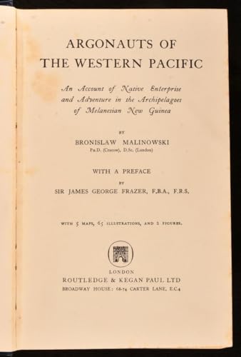 Argonauts of the western Pacific;: An account o... B0007IXJEO Book Cover