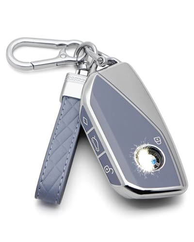 HAOYOUMEI Advanced soft TPU Key Cover is compatible with BMW X1 X5 iX i7 X6 X7 XM IX3 2023-2026 New 5 7 Series Key (Blue Set)