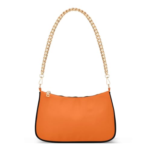 Sac à main bandoulière orange pour femme doté de multipoches pratiques