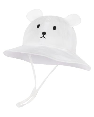 FURTALK Baby Toddler Sun Hat Wide Brim Baby Bucket Hats with Bear Ears Infant Beach Hat