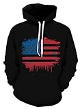 sanatty Unisex 3D Print Pullover Hooded Sweatshirt with Big Pockets for Men, Women, Teen Boys