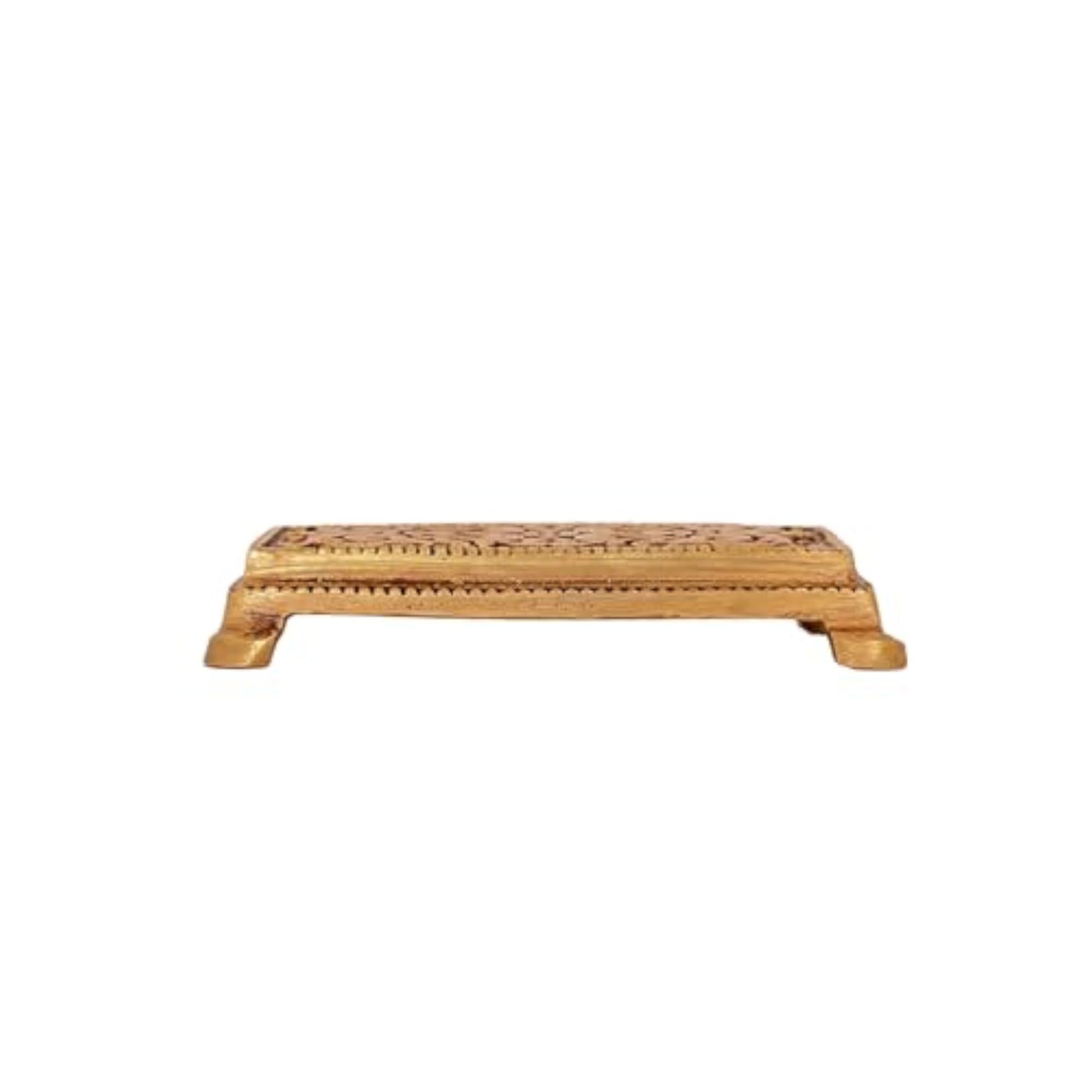 Handcrafted Brass Rectangular Pooja Table