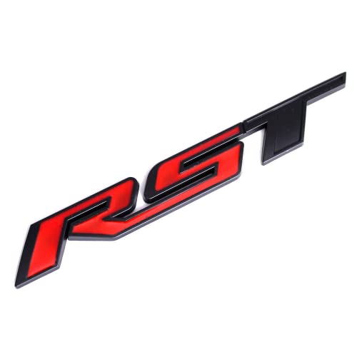 Image of 1Pc RST Tailgate Emblem Letter Badge Inserts Sticker Replacement for 2019 2020 2021 Silverado 1500 Tahoe Yukon SUV 4x4 (Black Red)