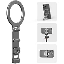 Phone Tripod Holder Mount for MagSafe, Aluminum Magnetic Mount Adapter with 1/4 Screw Hole, Cold Shoe for iPhone 17 16 15 14 13 Series for Samsung for Google Accessories
