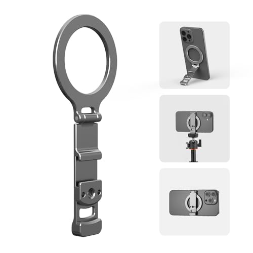 Adaptador MagSafe BRDRC de aluminio con zapata fría y rosca 1/4 para trípode