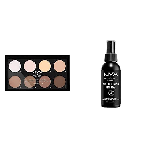 Kit Contouring NYX Palette 8 Poudres et Spray Fixateur Mat 60 mL