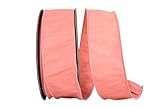 Reliant Ribbon Dupioni Supreme Wired Edge Ribbon, 2-1/2 Inch X 50 Yards, Rosa empolvada