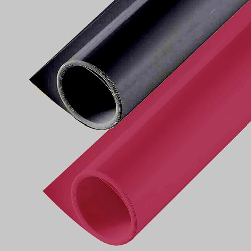 Image of SMILEDRIVE Background Sheets for Photography, 60 x 120 cm, Black & Maroon | Washable PP Material, Studio Photo Backdrops, Made in India