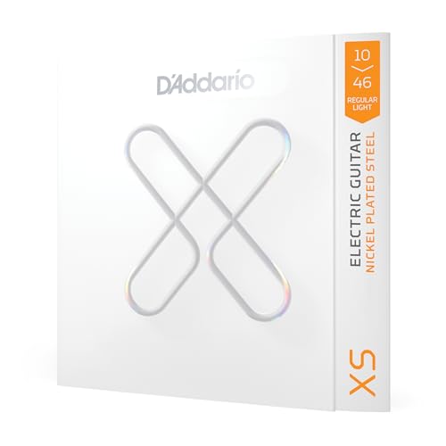 D'Addario Guitar Strings - XS Coated Electric Guitar Strings - Extended Lifespan for 6 String Guitars - XSE1046 - Regular Light, 10-46 - 1 Set