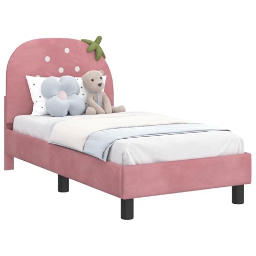 vidaXL Estructura de Cama para niños pequeños con cabecera 70 x 140 cm, Cama Moderna y estilosa, Rectangular, Madera Resistente, diseño Elegante, Muebles funcionales Que ahorran Espacio