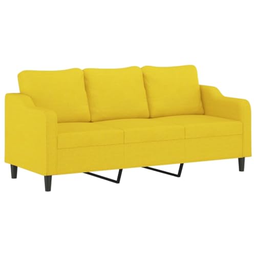 Sofá de 3 plazas de 180 cm amarillo claro: el rincón alegre y acogedor de casa 5