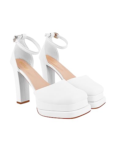 Shoetopia girls Gift White Heeled Sandal - 3 UK (Girls-Gift-White)-EU36