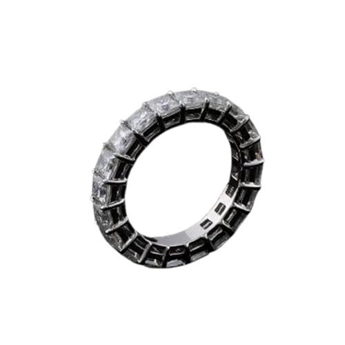 Bague d'anniversaire anti-ternissement en argent 925 massif et moissanite DEF-VVS