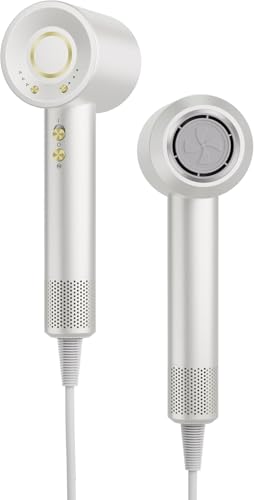 Image of aowoka Hair Dryer, 160000 RPM Professional High Speed Ionic Blow Dryer 500M Negative Ions & Heat-Control & Low Noise Hairdryer for Faster Drying, No Heat Damage, Travel with Diffuser(Gold White)
