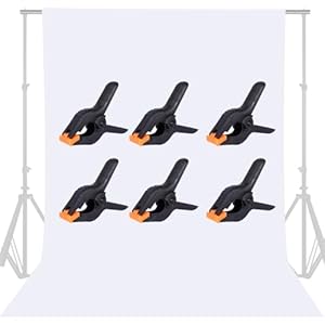 GFCC 8FTX10FT White Backdrop Background with 6pcs Clamps for Photography Photo Booth Backdrop Kit for Photoshoot Background Screen Video Recording Parties Curtain