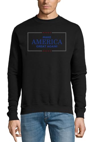 Pull en coton slogan Make America Great Again noir taille S pour homme et femme