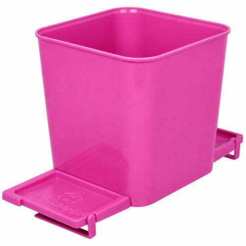 Image of Car Trash Can for Vehicles Leakproof Compact Garbage Bin w / Stability Flap, Anti-Slip Base, Portable Trash Holder for Cars, Trucks, SUVs, Minivans Compact, Auto Container Organizer (Pink, Small)
