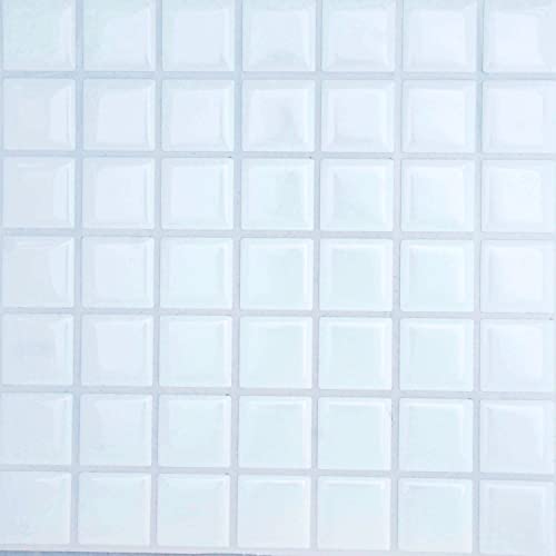 Pastilha Branca Resinada Adesiva Kit 4 Placas, Cromo Sign