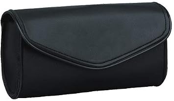 The Nekid Cow |Black Leather Motorcycle Windshield Bag with Strong Closure- Premium Synthetic Leather Reinforced Perfect for Riding Accessory Velcro