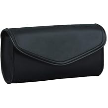 The Nekid Cow |Black Leather Motorcycle Windshield Bag with Strong Closure- Premium Synthetic Leather Reinforced Perfect for Riding Accessory Velcro
