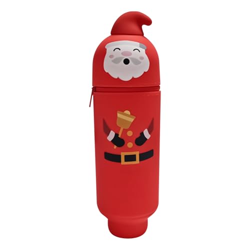 Pencil Pouch - Bolsa de Santa Navidad para la Oficina en el Aula de la Escuela | Linda Estuche estética con Cremallera Suave, Organizador de Almacenamiento de papelería, portátil y para los es