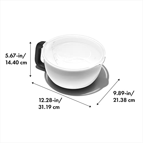 Oxo Tigela de mistura de tampa Good Grips de 4 litros, 4 litros, branca