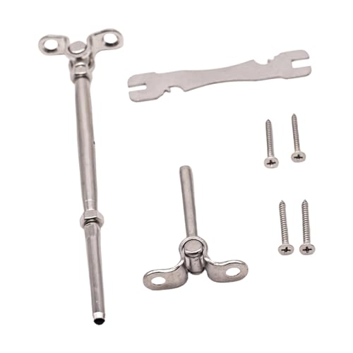 Set de tensor versátil para barandales, con diseño ajustable y acabado en acero inoxidable plateado miniatura 7