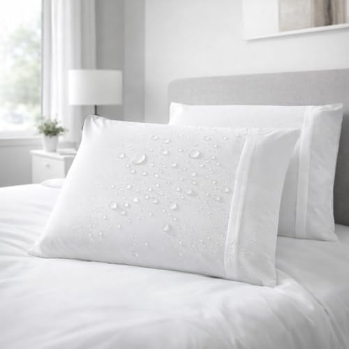 Kit 2 Capa Travesseiro Impermeável Silenciosa - Branca 70X50 com ...