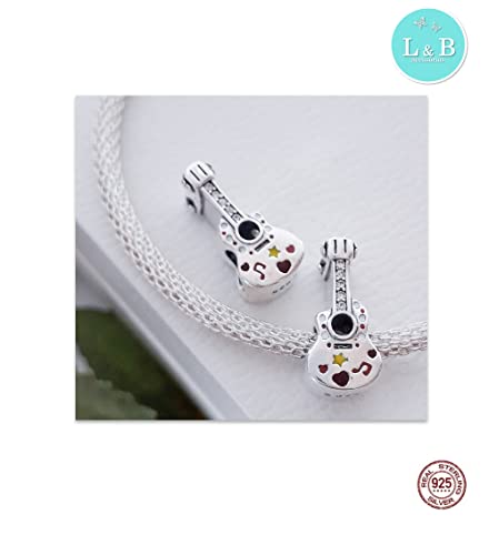 Berloque I LOVE VIOLÃO em 100% Prata S925 para pulseiras modelo Pandora ou Vivara