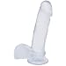 Doc Johnson Crystal Jellies - 6 Inch Ballsy Cock With Suction Cup Base - 7.6 in. Long and 1.7 in. Wide - Dildo - Clear