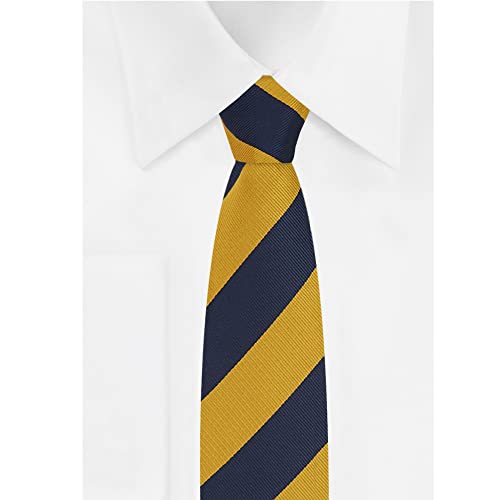 Jacob Alexander Boys' 1-Inch College Stripe Woven 14" Pre-Tied Zipper Neck Tie3
