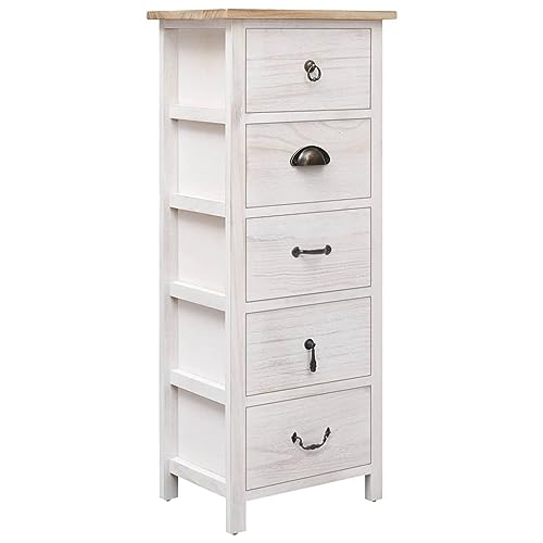 ZEYUAN Armario Auxiliar, Aparador Cocina, Mueble Comedor, Aparador Estrecho, Aparadores para Salon, de Madera de Paulownia 35x25x87 cm